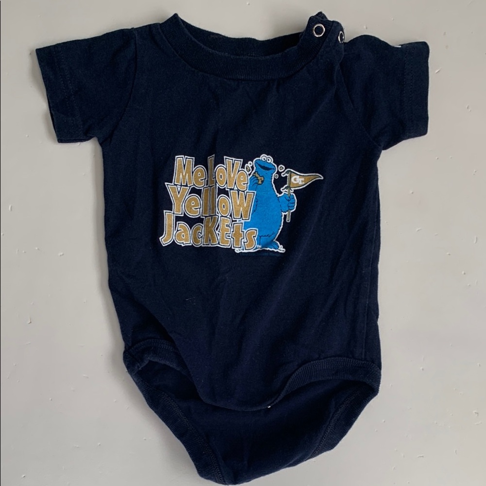 Georgia Tech University “Me Love Yellow Jackets” Cookie Monster 6 months